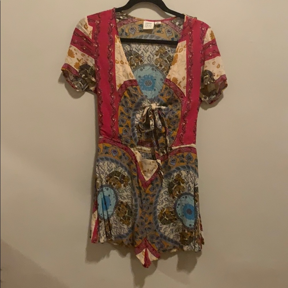 Tie front romper